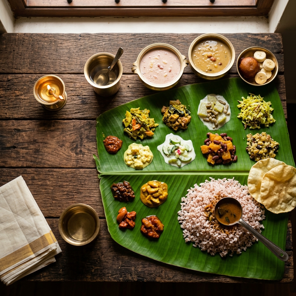 Traditional Kerala Sadya Feast on Banana Leaf by Nadan Brothers